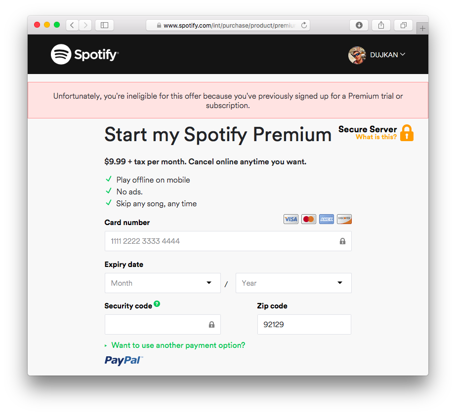 Spotify free trial 2 months 7